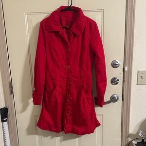 Elegant Red Trench Coat for Women